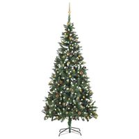 vidaXL megvilágított műkarácsonyfa gömb szettel 210 cm