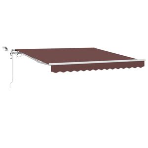 vidaXL barna automata kih&uacute;zhat&oacute; LED-es napellenző 300 x 250 cm