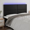 vidaXL fekete műbőr LED-es fejt&aacute;mla 200x5x118/128 cm
