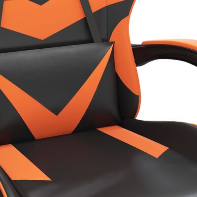 vidaXL fekete és narancssárga műbőr forgó játékszék lábtartóval
