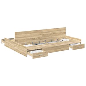 vidaXL &Aacute;gykeret t&aacute;rol&oacute;val fi&oacute;kkal Sonoma t&ouml;lgy 150 x 200 cm Szerelt Fa