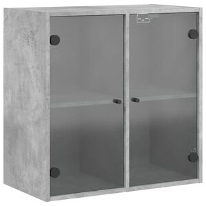 vidaXL betonsz&uuml;rke faliszekr&eacute;ny &uuml;vegajt&oacute;kkal 68 x 37 x 68,5 cm
