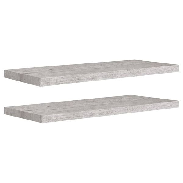 vidaXL 2 db betonszürke MDF lebegő fali polc 80 x 23,5 x 3,8 cm