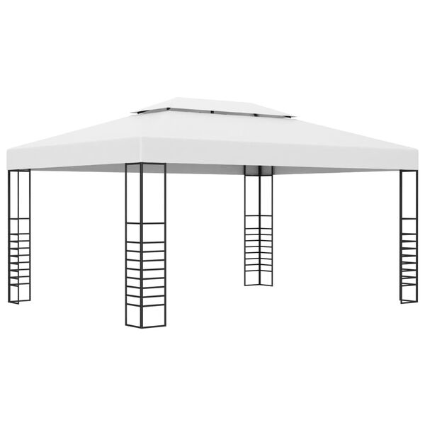 vidaXL fehér pavilon LED fényfüzérrel 4 x 3 x 2,7 m