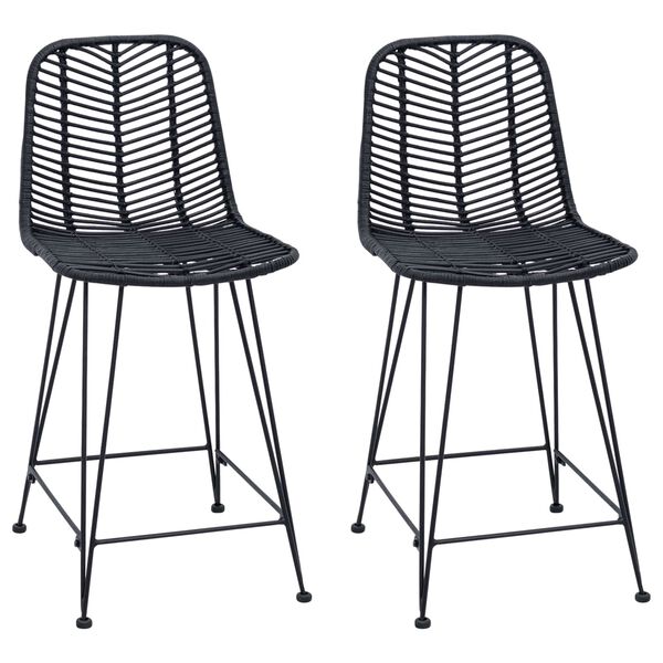 vidaXL B&aacute;rsz&eacute;k 2 pcs Fekete 44,5 x 54,5 x 97,5 cm Rattan &eacute;s Vas