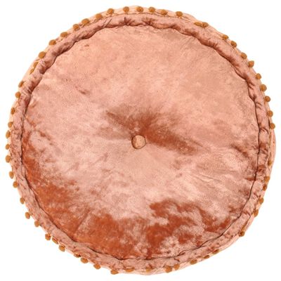 vidaXL rozsdabarna kerek bársony puff 40 x 20 cm