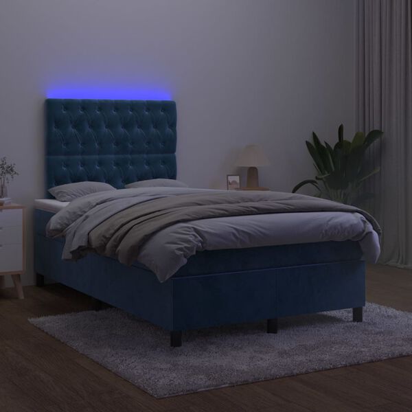 vidaXL s&ouml;t&eacute;tk&eacute;k b&aacute;rsony rug&oacute;s &eacute;s LED-es &aacute;gy matraccal 120x200 cm
