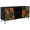 vidaXL TV szekr&eacute;ny ZAANDAM 102 x 33 x 51 cm Fekete T&ouml;lgy Szerelt Fa