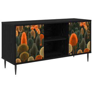 vidaXL TV szekr&eacute;ny ZAANDAM 102 x 33 x 51 cm Fekete T&ouml;lgy Szerelt Fa