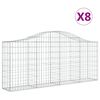 vidaXL 8 db íves horganyzott vas gabion kosár 200x30x80/100 cm