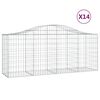 vidaXL 14 db &iacute;ves horganyzott vas gabion kos&aacute;r 200x50x80/100 cm