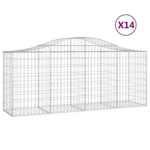 vidaXL 14 db &iacute;ves horganyzott vas gabion kos&aacute;r 200x50x80/100 cm