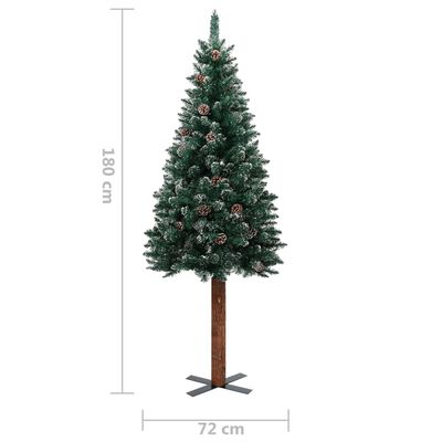 vidaXL zöld vékony karácsonyfa LED-ekkel és gömbszettel 180 cm