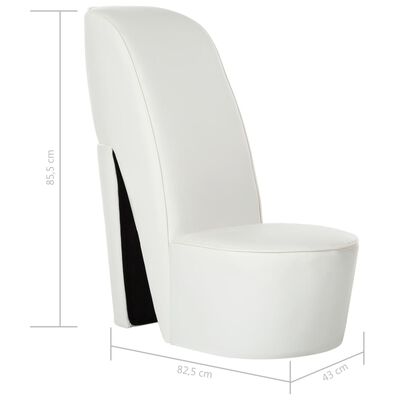 vidaXL fehér magas sarkú cipő formájú műbőr szék