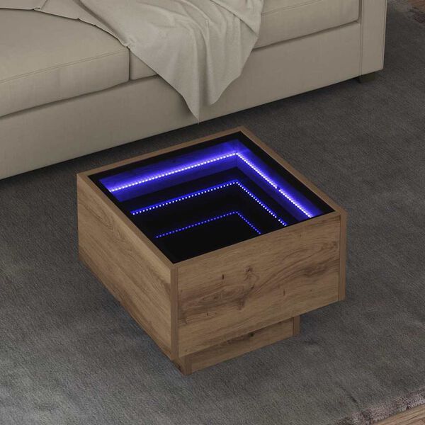 vidaXL Doh&aacute;nyz&oacute;asztal k&eacute;zműves t&ouml;lgy 40 x 40 x 30 cm Faanyag