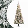 vidaXL Műkar&aacute;csonyfa g&ouml;mbbel 180 cm 300 LED Meleg feh&eacute;r PVC &eacute;s f&eacute;m