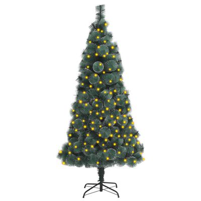 vidaXL zöld PET megvilágított műkarácsonyfa állvánnyal 120 cm