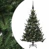 vidaXL Műkar&aacute;csonyfa g&ouml;mbbel 120 cm 150 LED Meleg feh&eacute;r PVC &eacute;s f&eacute;m