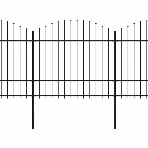 vidaXL fekete ac&eacute;lker&iacute;t&eacute;s l&aacute;ndzs&aacute;s tetejű szeg&eacute;llyel 359 x 175 cm