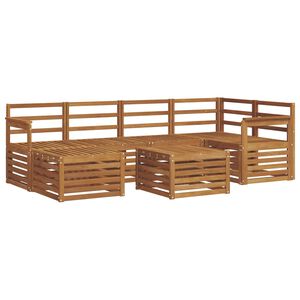 vidaXL Szegment&aacute;lt kanap&eacute; szett 7 pcs Term&eacute;szetes T&ouml;m&ouml;r Ak&aacute;cfa