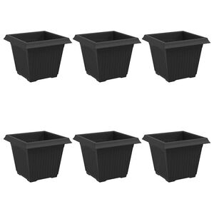 vidaXL N&eacute;gyzet Vir&aacute;gcser&eacute;p 6 pcs Fekete 20 x 20 x 16 cm Műanyag