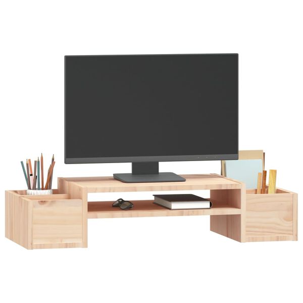 vidaXL tömör fenyőfa monitorállvány 70x27,5x15 cm