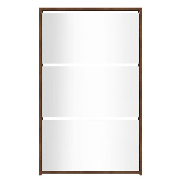 vidaXL barna t&ouml;lgysz&iacute;nű 3 szintes cipőszekr&eacute;ny t&uuml;k&ouml;rrel 63x17x102,5 cm
