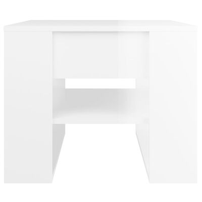 vidaXL magasfényű fehér szerelt fa dohányzóasztal 55,5 x 55 x 45 cm