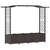 vidaXL Magas&iacute;tott &Aacute;gy Trellis-szel &eacute;s Tetővel Barna 204 x 40 x 138 cm