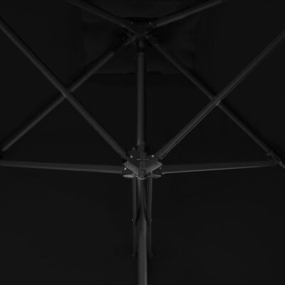vidaXL fekete kültéri napernyő acélrúddal 250 x 250 x 230 cm