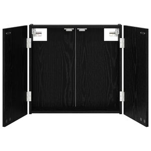 vidaXL Darts szekr&eacute;ny Fekete T&ouml;lgy 56 x 12 x 53,5 cm Szerelt Fa