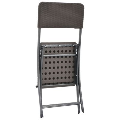 vidaXL 2 db barna összecsukható acél és HDPE kerti szék