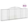 vidaXL 13 db íves horganyzott vas gabion kosár 300 x 30 x 100/120 cm
