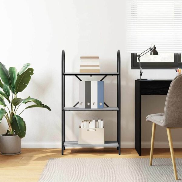 vidaXL K&ouml;nyvespolc Sz&uuml;rke Sonoma 60 x 30 x 109 cm Faanyag