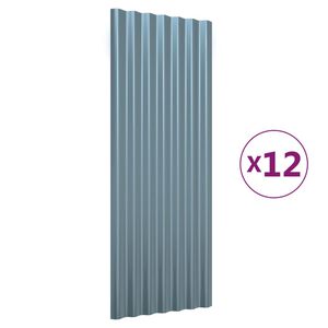 vidaXL 12 db sz&uuml;rke horganyzott ac&eacute;l tetőpanel 100 x 36 cm