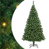 vidaXL Mű kar&aacute;csonyfa 300 LED-del Z&ouml;ld 180 cm PVC &eacute;s Ac&eacute;l &eacute;s Műanyag