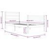 vidaXL fehér tömör fenyőfa ágykeret 90x200 cm