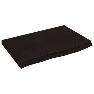 vidaXL s&ouml;t&eacute;tbarna kezelt t&ouml;m&ouml;r t&ouml;lgyfa fali polc 60x40x(2-4) cm