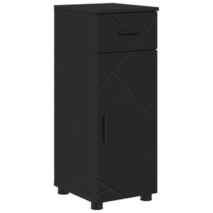 vidaXL F&uuml;rdőszoba Sz&eacute;k&eacute;ny Fekete 30 x 35 x 80 cm Szerelt fa, F&eacute;m