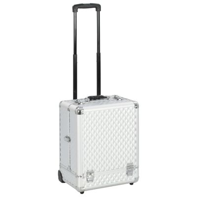 vidaXL ezüstszínű alumínium sminkbőrönd 35 x 29 x 45 cm