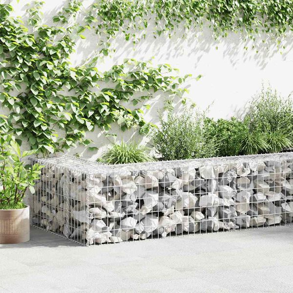 vidaXL horganyzott ac&eacute;l gabion fal fed&eacute;llel 300 x 30 x 50 cm