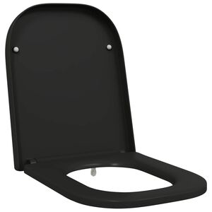 vidaXL WC &uuml;lőke Fekete 47,5 x 35 x 3,6 cm Duroplast