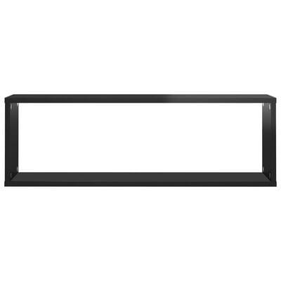 vidaXL 6 db magasfényű fekete forgácslap fali kockapolc 80x15x26,5 cm