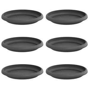 vidaXL Kerek Vir&aacute;g T&aacute;lca 6 db Fekete &Oslash; 14 x 2 cm Műanyag