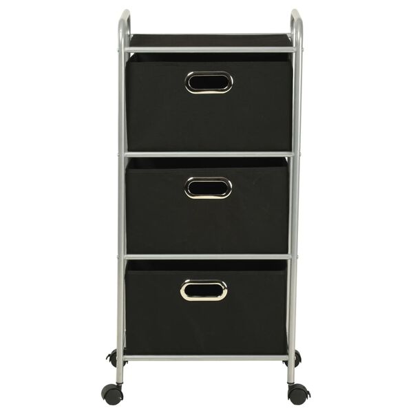 vidaXL acél/nemszőtt textília polcrendszer 3 tárolódobozzal