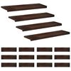 vidaXL L&eacute;pcsőszőnyegek 16 db 90 x 30 x 2 cm S&ouml;t&eacute;t Barna T&ouml;m&ouml;r b&uuml;kkfa