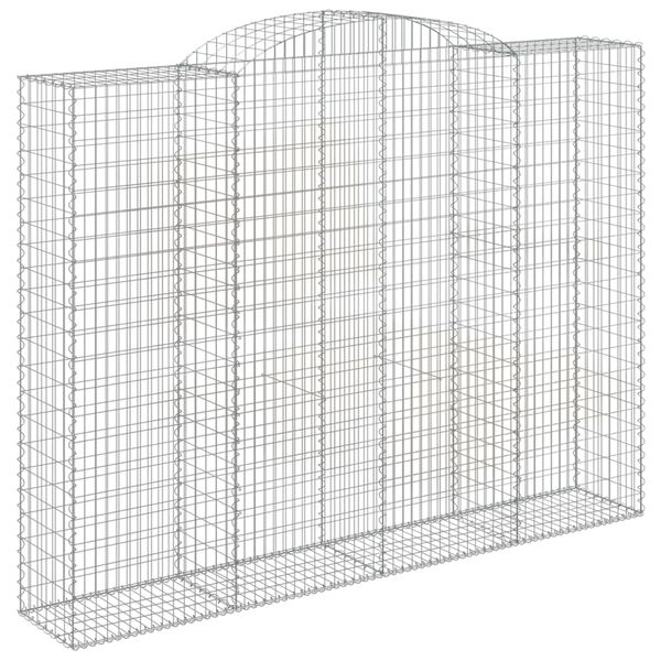 vidaXL 10 db íves horganyzott vas gabion kosár 300x50x220/240 cm
