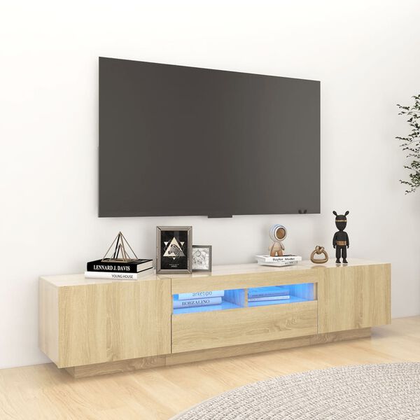 vidaXL sonoma tölgy színű TV-szekrény LED-lámpákkal 180 x 35 x 40 cm