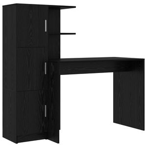 vidaXL Asztal Fekete t&ouml;lgy 133.5 x 50 x 124 cm 2 db