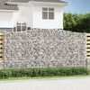 vidaXL 2 db íves horganyzott vas gabion kosár 400x30x200/220 cm